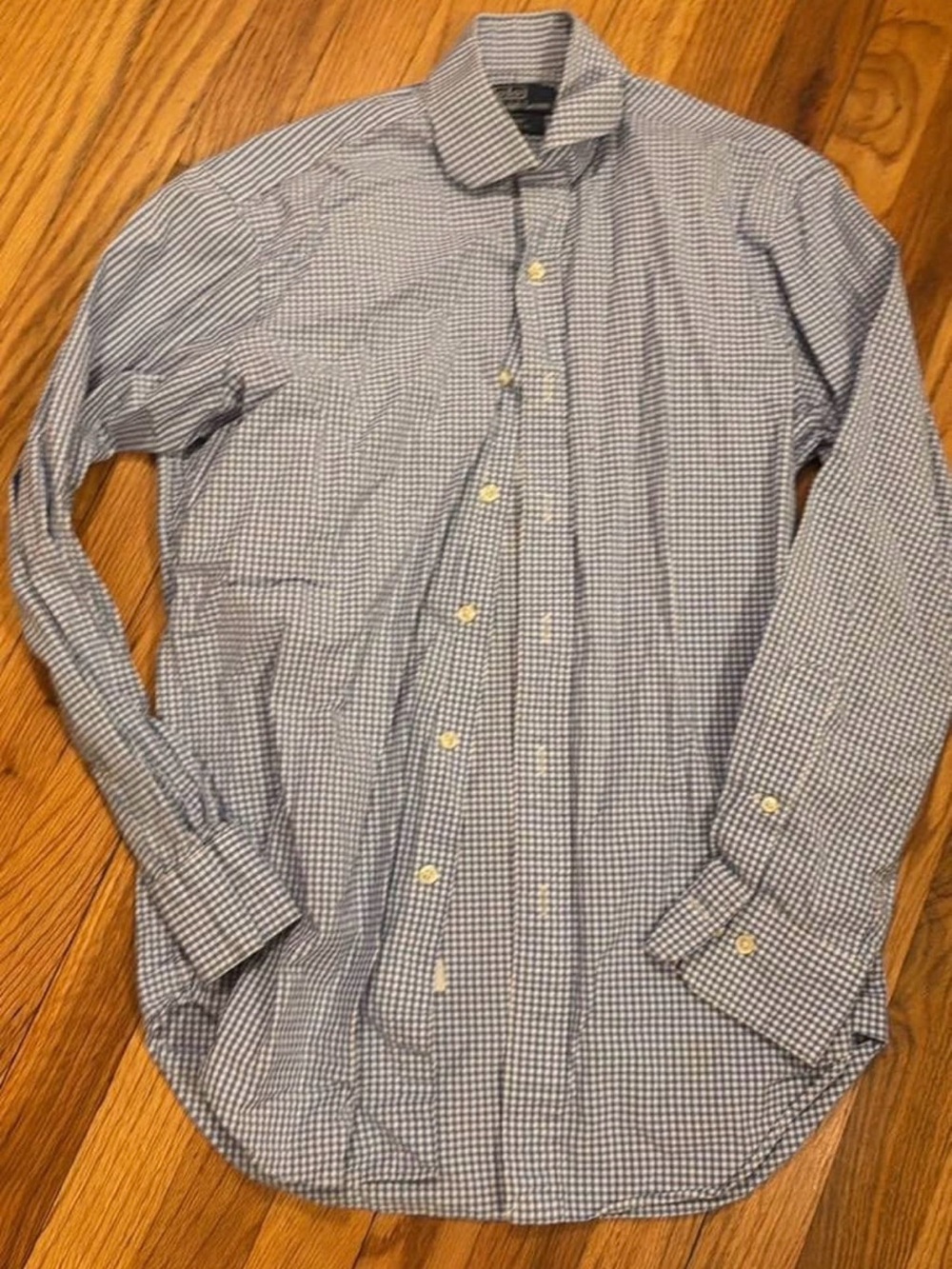 Polo by Ralph Lauren Light Blue & White Gingham Regent Classic Fit Shirt